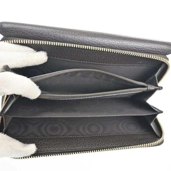 GUCCI Logo Interlocking G Zipper Around Long Wallet Leather Brown GHW 62MA318 - Picture 8 of 15